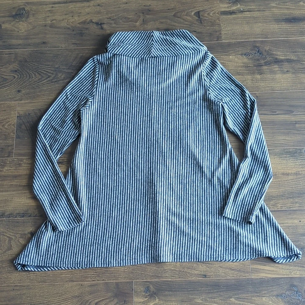 Jones New York Striped Cowl Neck Sweater - Picture 2 of 15